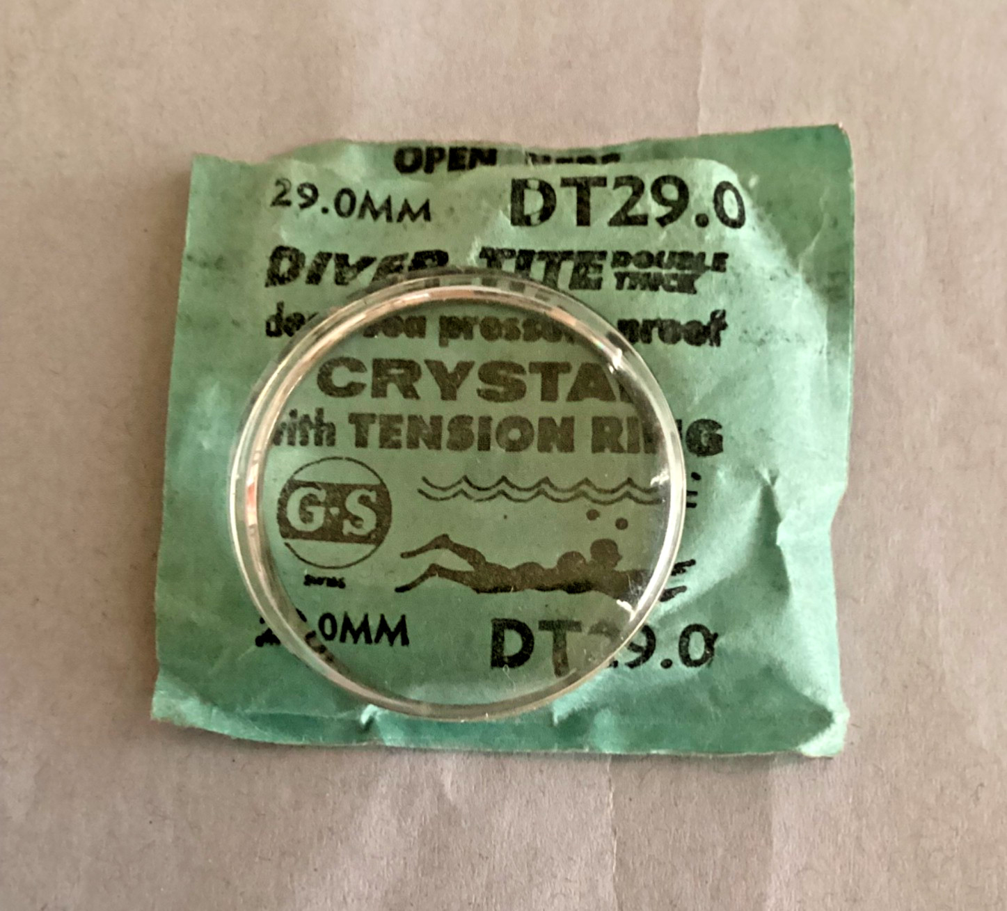 GS Diver Tite Watch Crystal with Tension Ring Dive NOS
