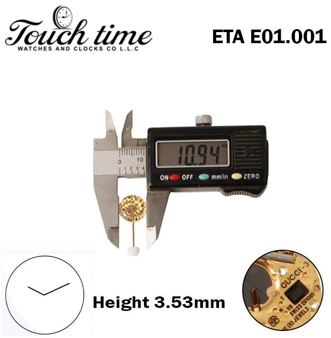 ETA E01.001-GUCCI-3-Swiss Movement-2 Hands-Without Disk/Hour Wheel-H:3.53mm