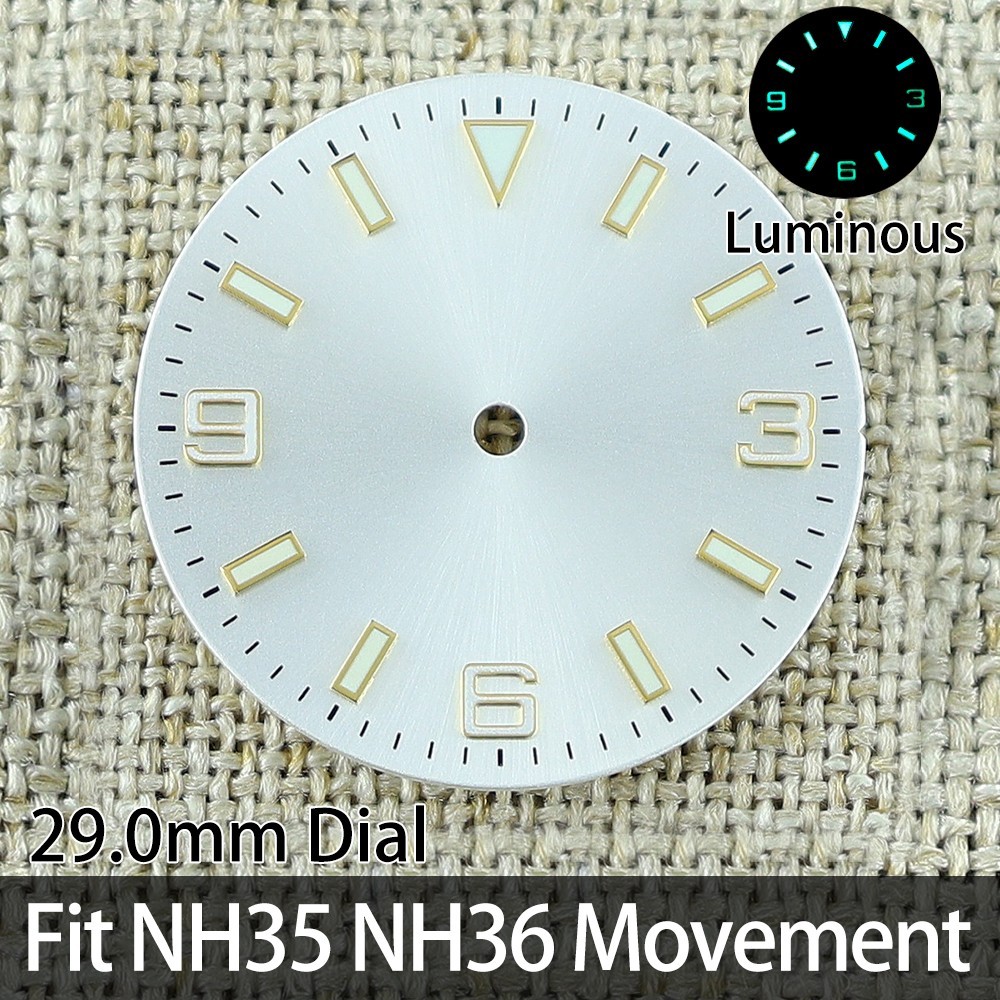 Oyster Perpetual 29mm Watch Dials Kit Luminous explorer for Seiko NH35 Movement