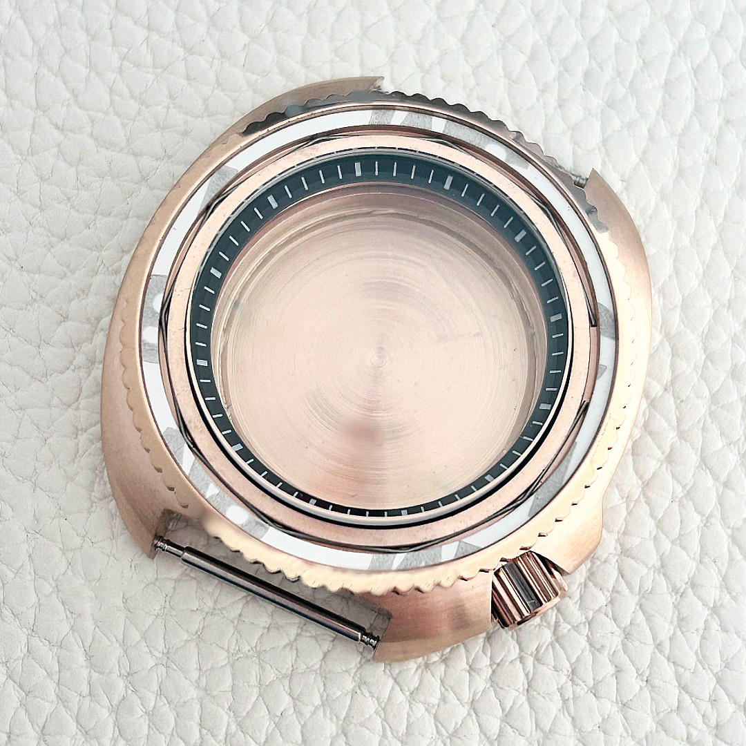 316L Rose Stainless Steel 42mm Modified Turtle Watch Case nh35 For SKX007 Mod