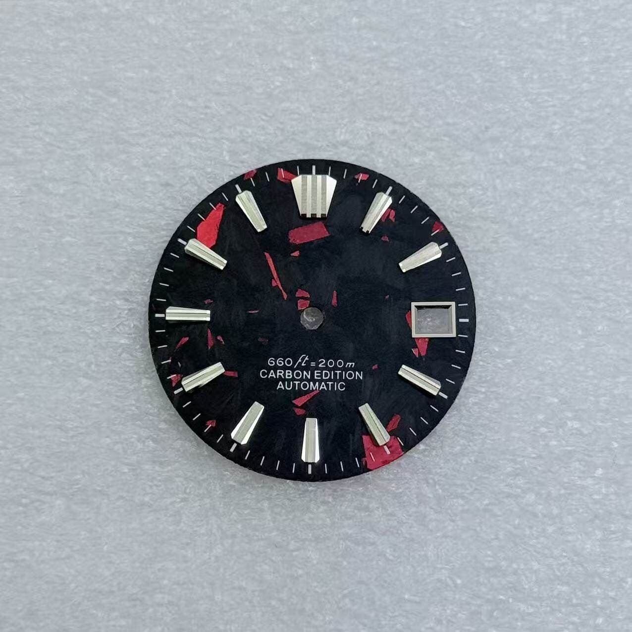 28.5mm Carbon fiber Watch Dial No Lume for Nh35 Nh36 Movement Watch Accessories