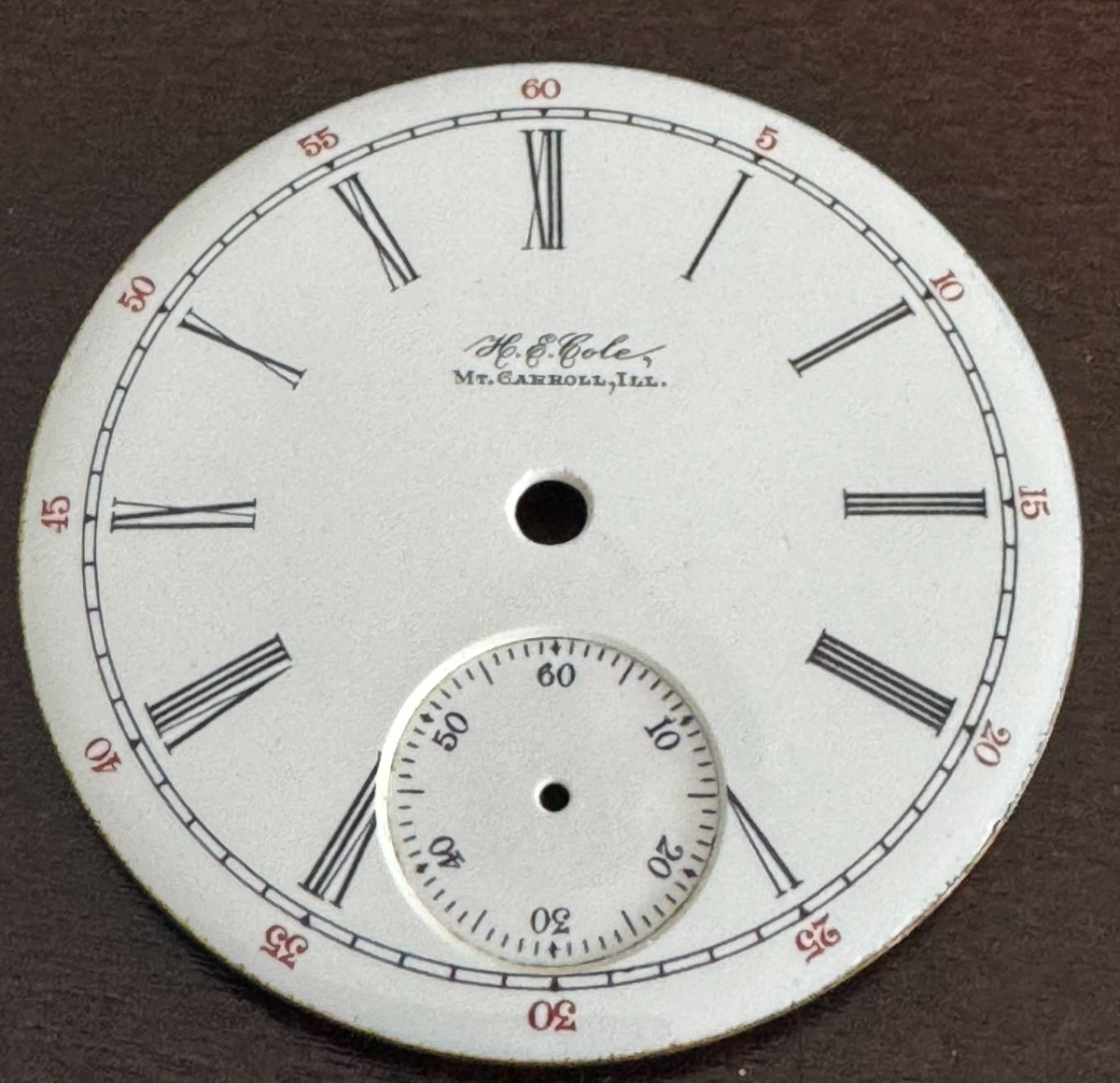 VINTAGE 18 SIZE ILLINOIS POCKET WATCH PRIVATE LABEL SINGLE SUNK PORCELAIN DIAL