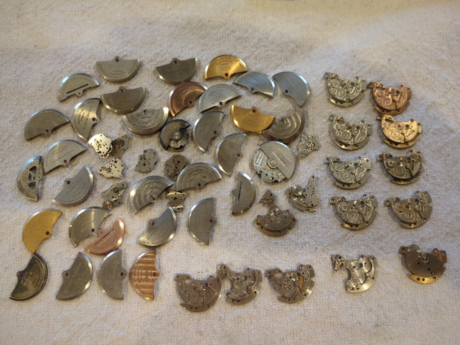 Large Lot Of Vintage Automatic Bidynator Watch Rotor Parts. Over 4 Ounces!!