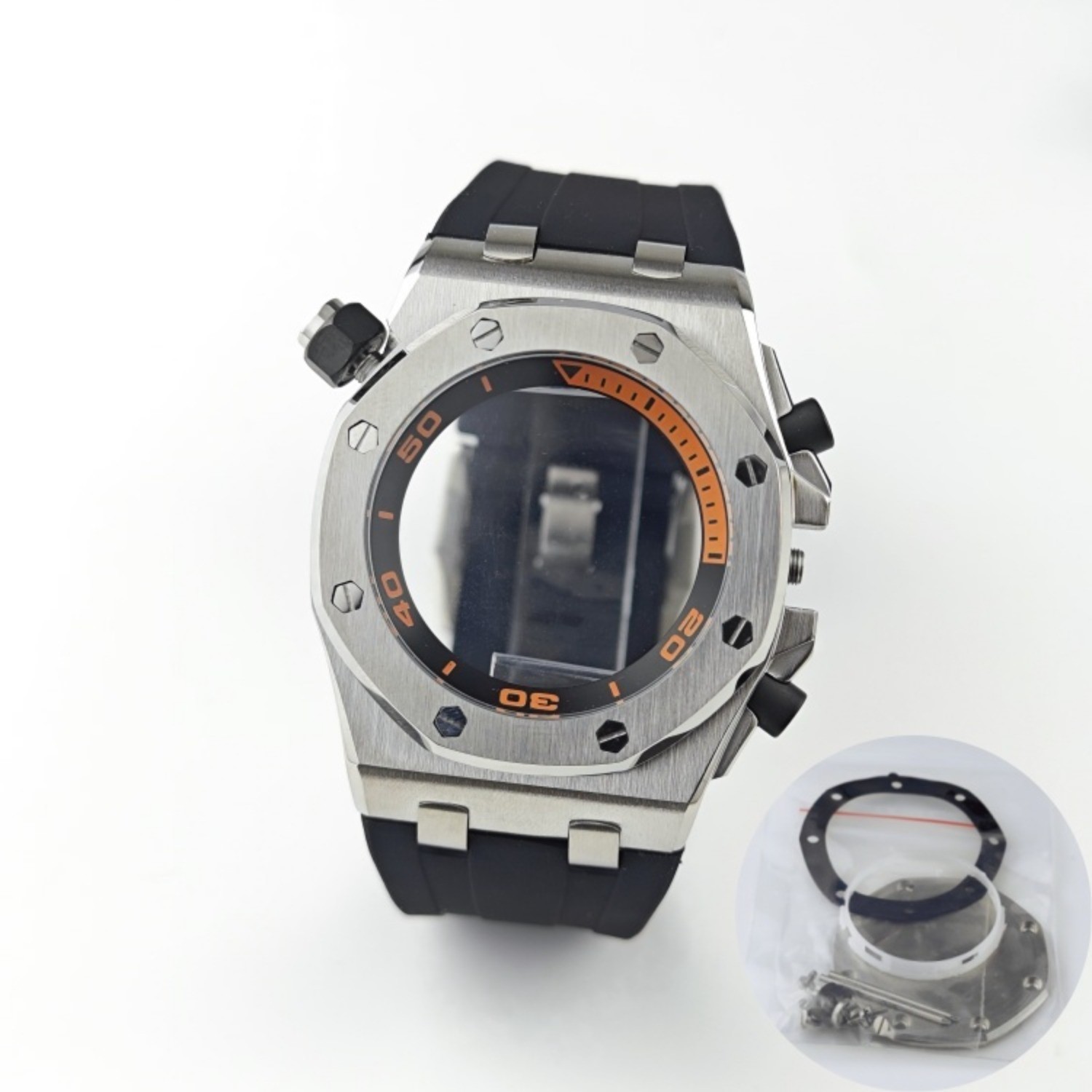 VK64 Dial 30mm White Orange Fit VK64 Movement Watch Accessories Watch Dial