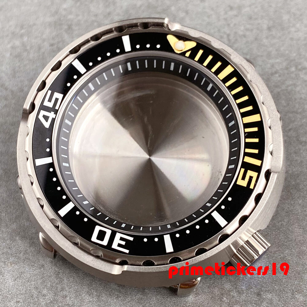 46.5mm Stainless Steel Watch Case Sapphire 4 o’clock Crown Fit NH35 NH36 NH34