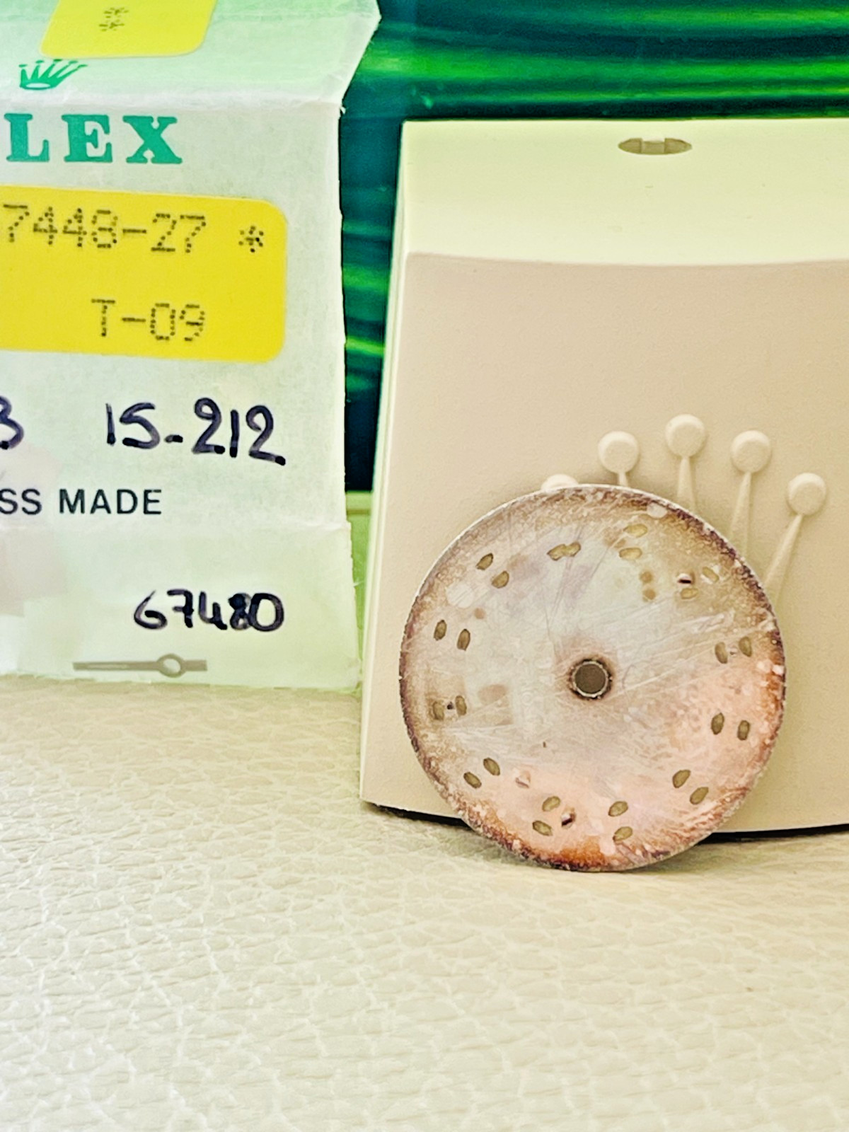 Genuine Rolex Silver Dial Complete With Hands BNIB Black Minute Track OEM 67480