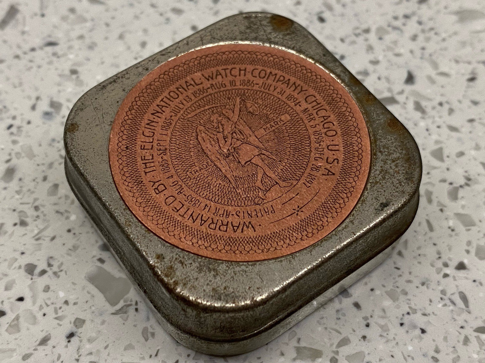 Antique Elgin National Watch Co. No 216 Size 6 Movement Storage Case/Tin