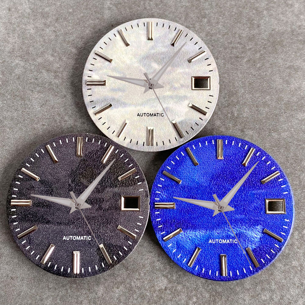 New 28.5mm Black White Blue Matte Luminous Watch Dial fit NH35A NH36 Watch Parts