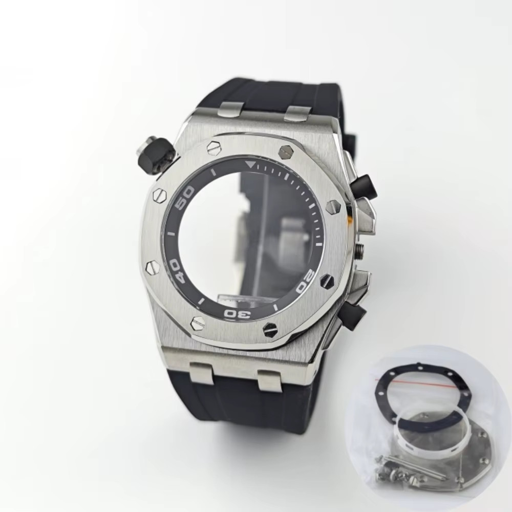 42Mm VK64 Octagonal Watch Case Fit 30Mm Dial 4Crwon Chapter Ring Sapphire for Qu