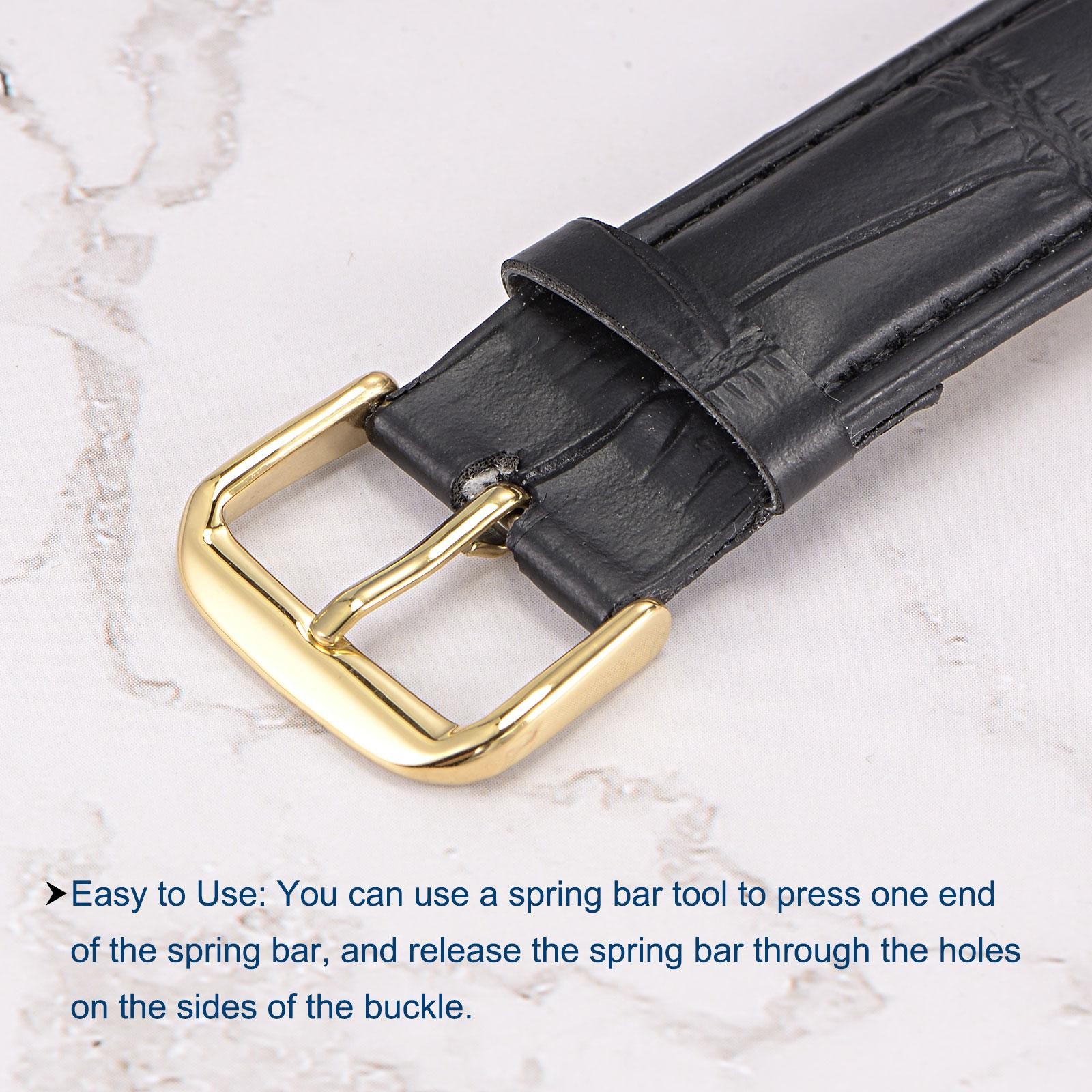 SUS304 Polished PVD Watch Buckle for 14mm Width Watch Bands Silver Tone