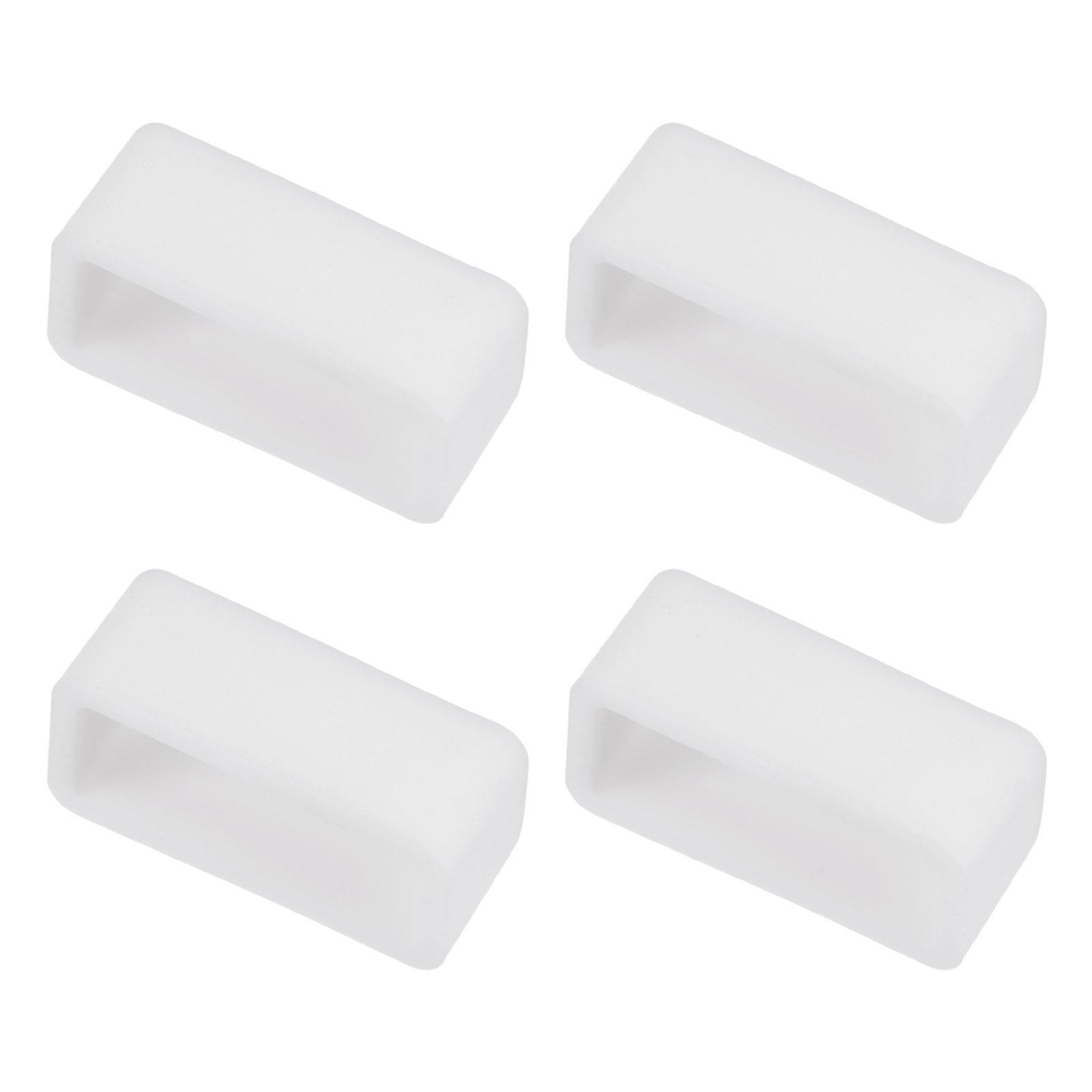 Watch Band Strap Loops Silicone for 16mm Width Watch Band, White 4 Pcs