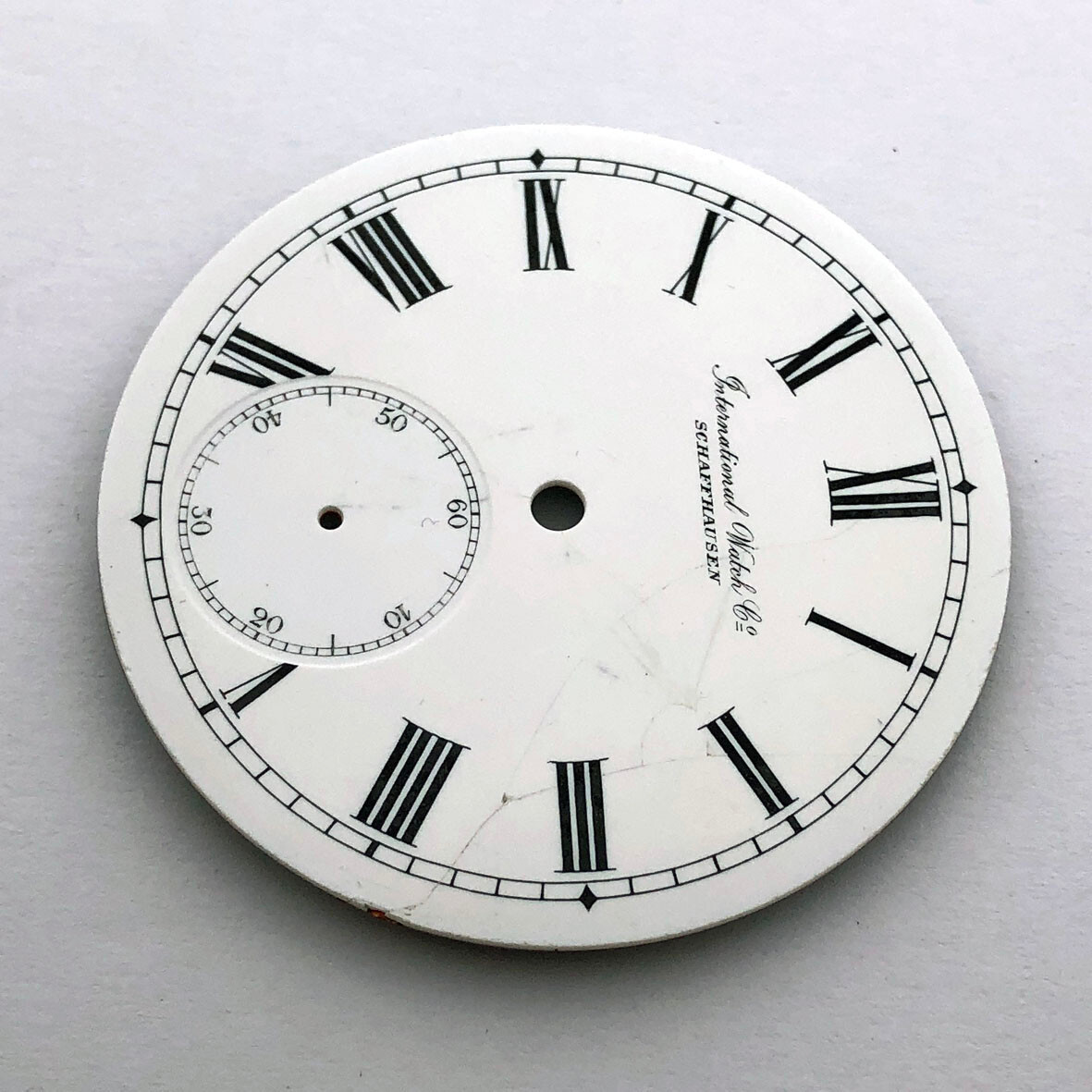 Rare Swiss ANTIQUE Original Enamel DIAL International Watch Co Schaffhausen IWC