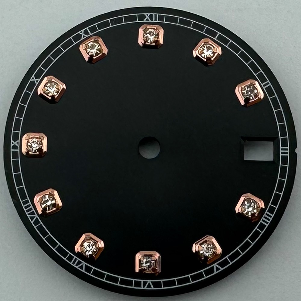 28.5mm Sterile Dial Fit NH35 NH34 Movement 3/3.8 O’clock Crown Black Green White