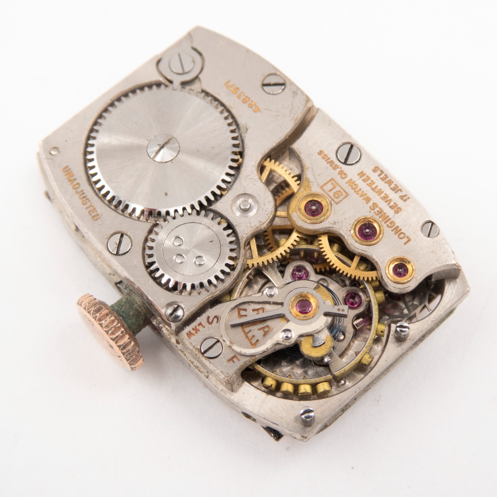 Vintage Longines Caliber 9L 17-Jewel Wristwatch Movement