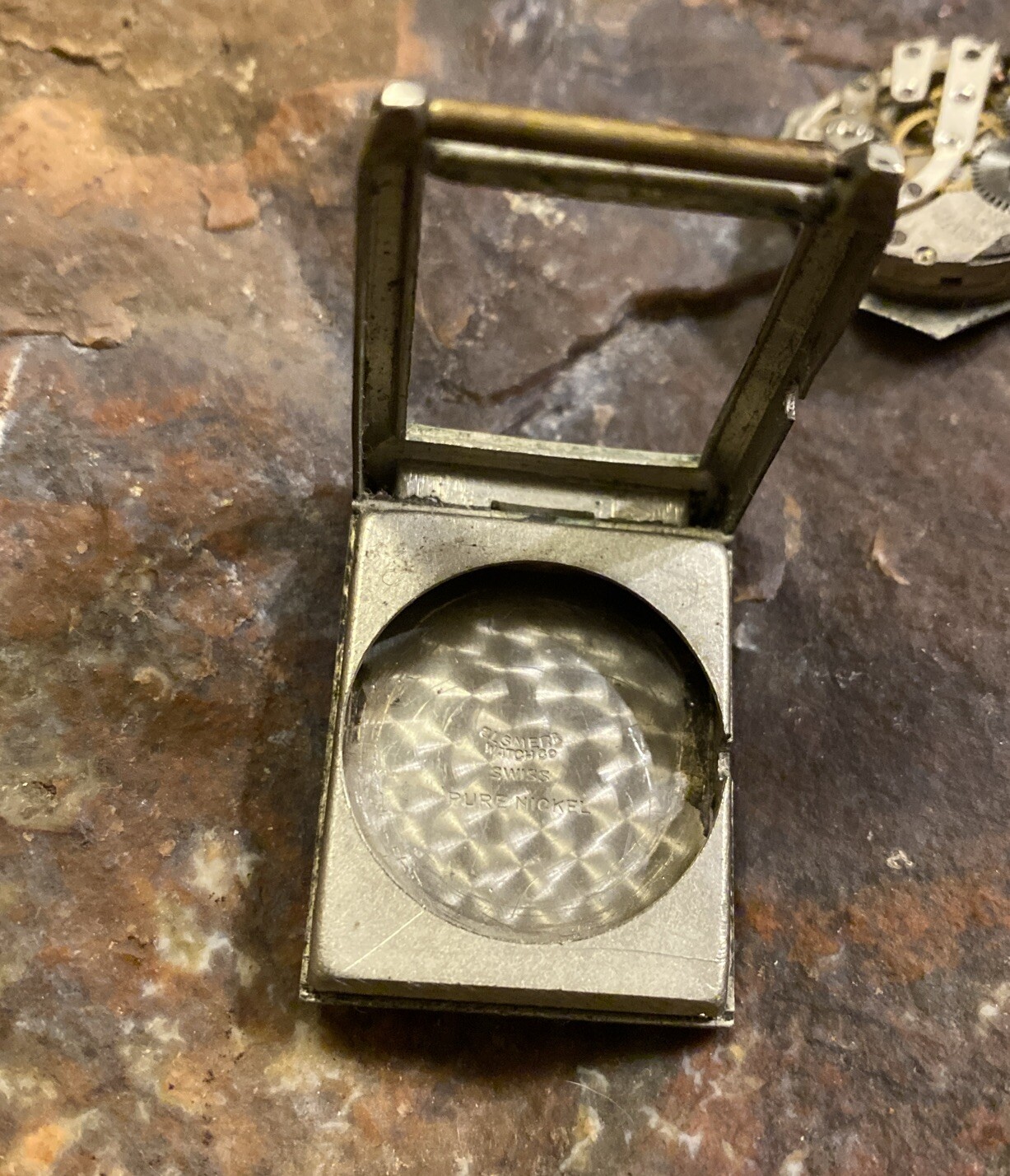 Vintage Meyer Studeli 6J 2 Adj. Movement Wrist Watch Parts Repair Nickel Case