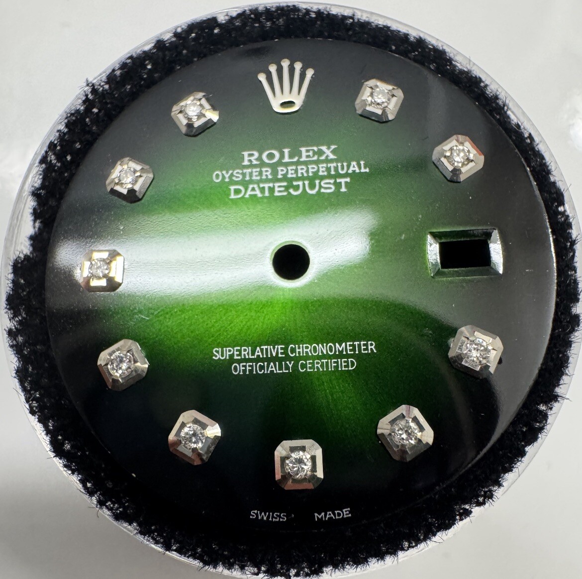 Rolex Mens Datejust Custom Green Vignette Diamond Dial For 16014 16234 116234