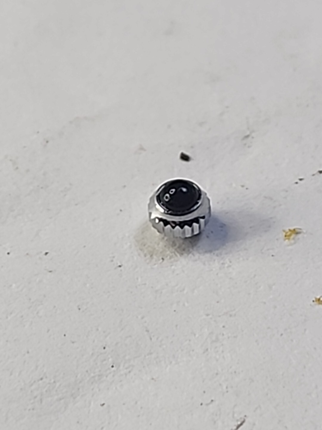 3mm Tap 12 Crown Black Stone Silver Tone Seiko Citizen Dustproof Recessed