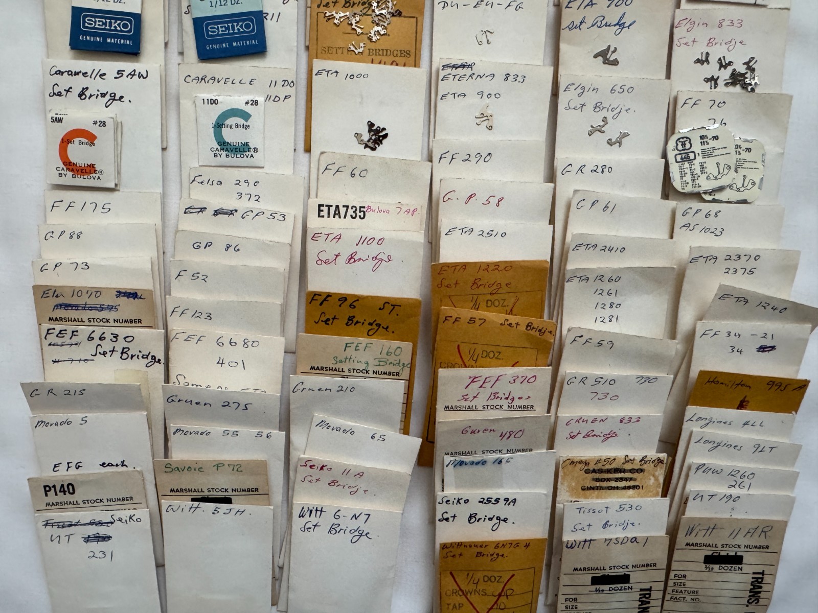 More than hundred Set Bridges Lot for most popular watches.