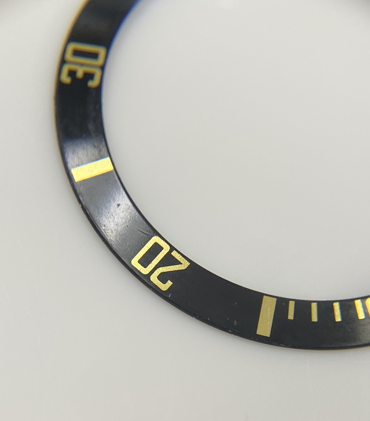 Genuine Rolex Submariner Black/Yellow Bezel Insert 16803 16613 16808 16818 #221