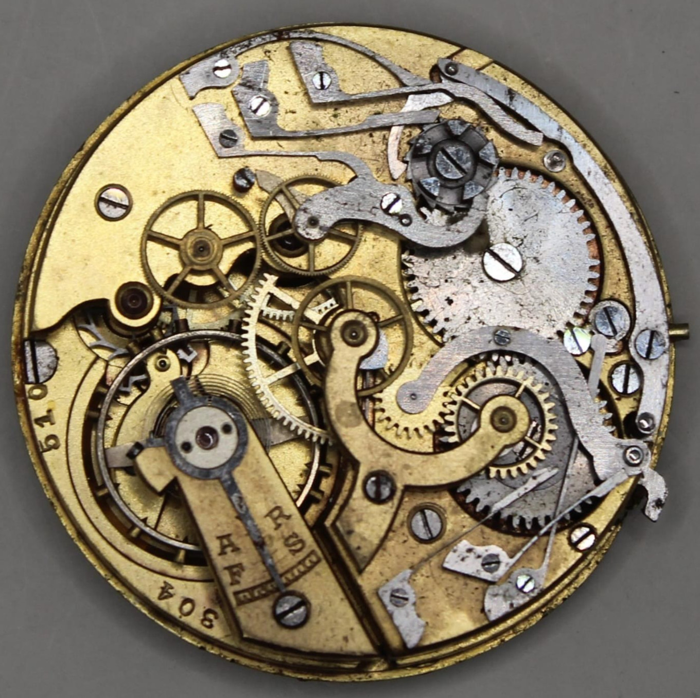 Pocket watch CHRONOGRAPH movement for parts or project – Sold as is