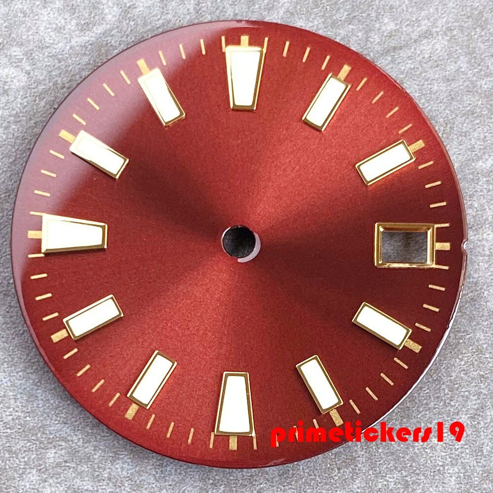 29mm NH35 Watch Dial+Hands Set Sunburst Date Window Lume Wristwatch Accessories