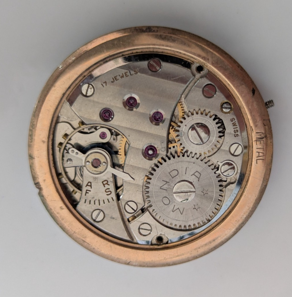 Mondia 17 Jewels Swiss Antimagnetic Watch Movement 33x33mm Parts Repair Dial