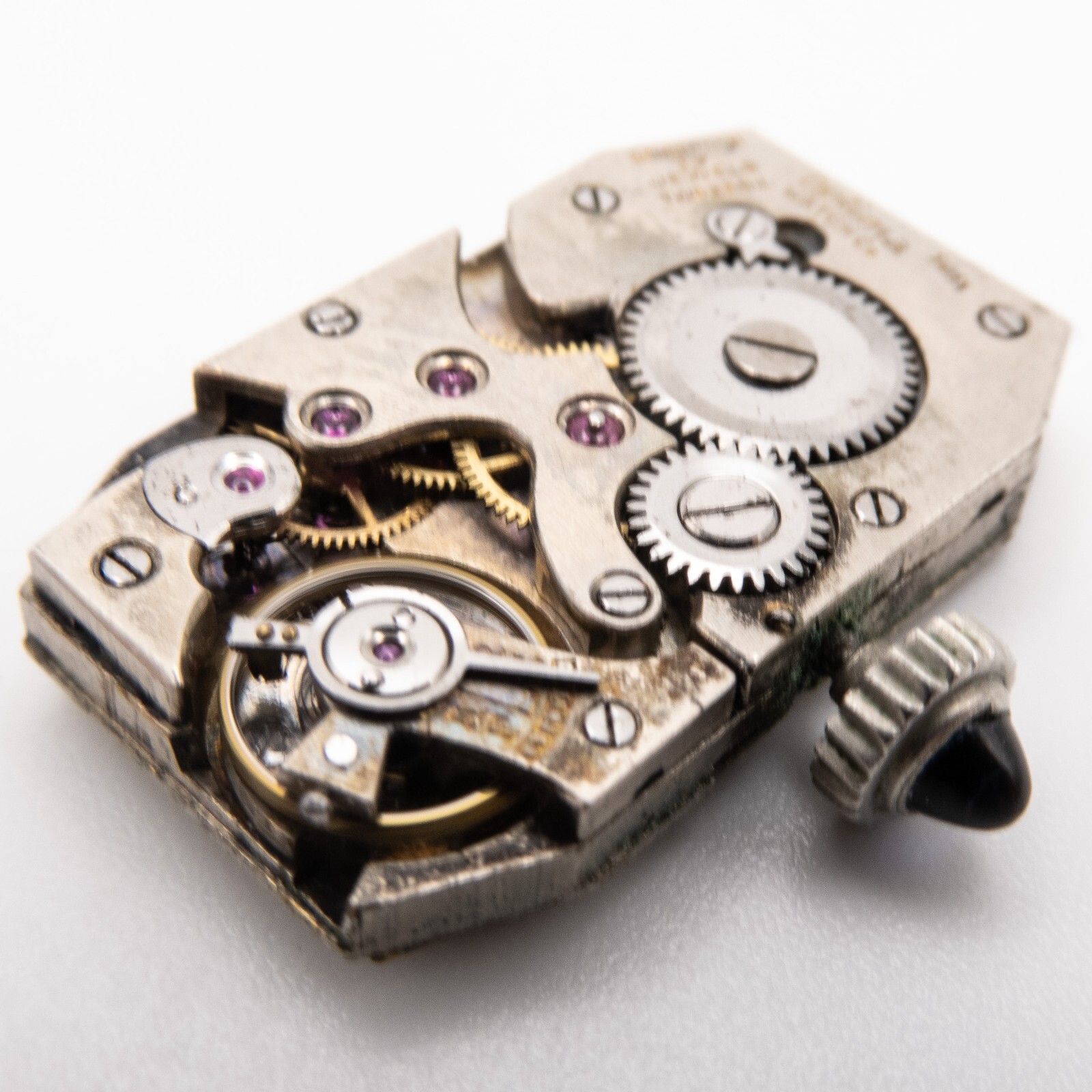 Vintage Optima 25 x 15.4 x 4.7 mm 17-Jewel 2-Adj Wristwatch Movement, Running