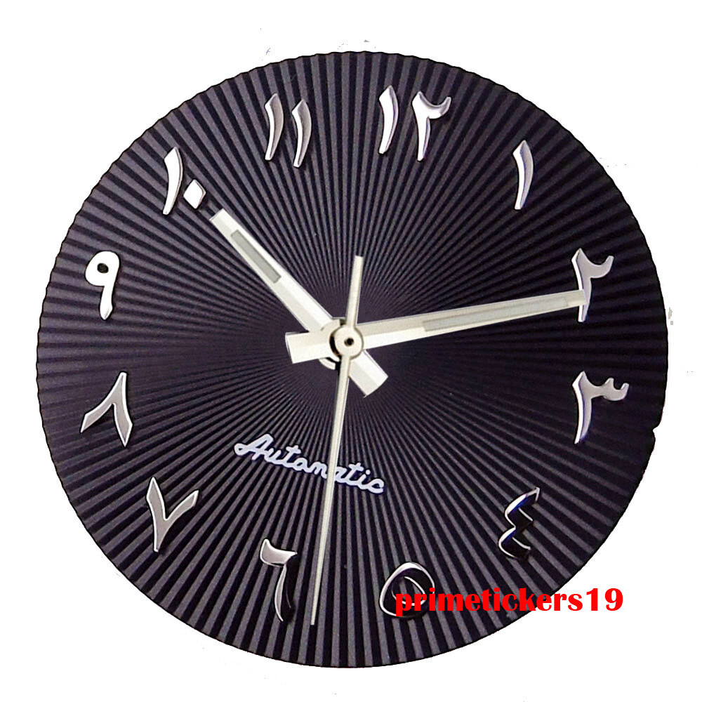 29mm Automatic Watch Dial Silver Hands Luminous Fit NH35 Miyota82 ETA2824 PT5000