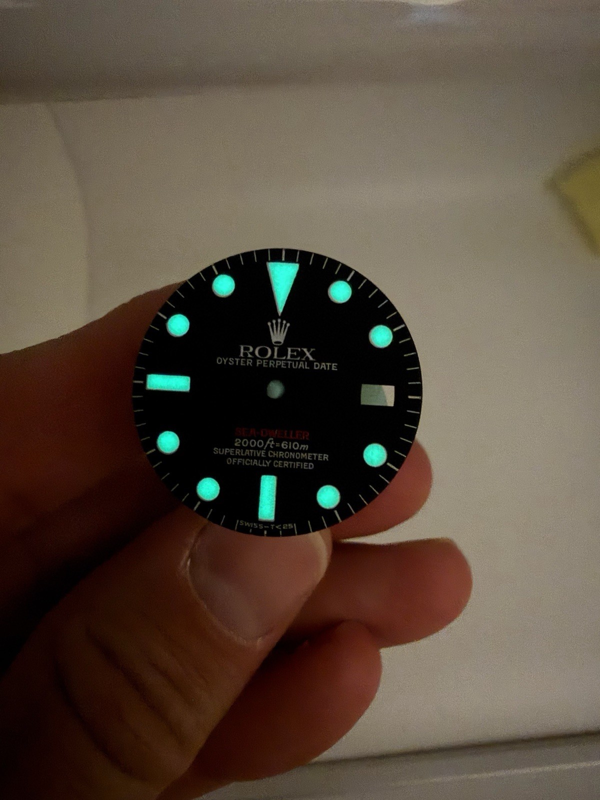 FACTORY Rolex RED 1665 SeaDweller Luminova Matte Dial Marked Tritium Dial RARE