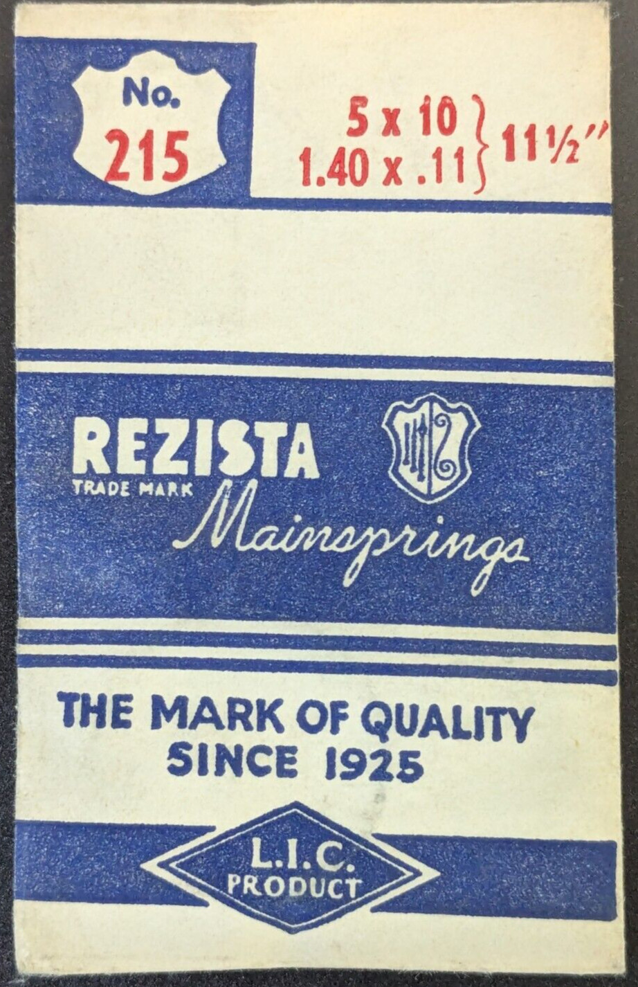 NOS Vintage Rezista No. 215 / 11-1/2″ Watch Mainspring – 5 x 10