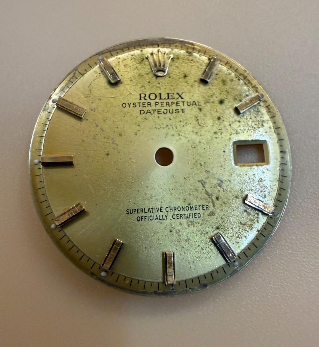 Genuine Rolex Vintage DateJust 1600/1601/1603 Gold TROPICAL Dial Pie Pan