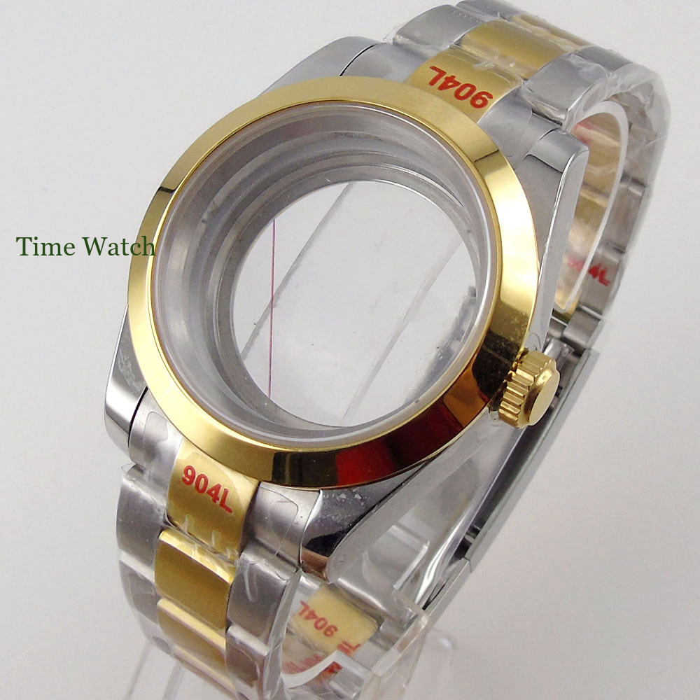 Golden Sapphire Watch Case Fit NH35A Miyota 8215 2813 ETA 2836 PT5000 39mm/36mm