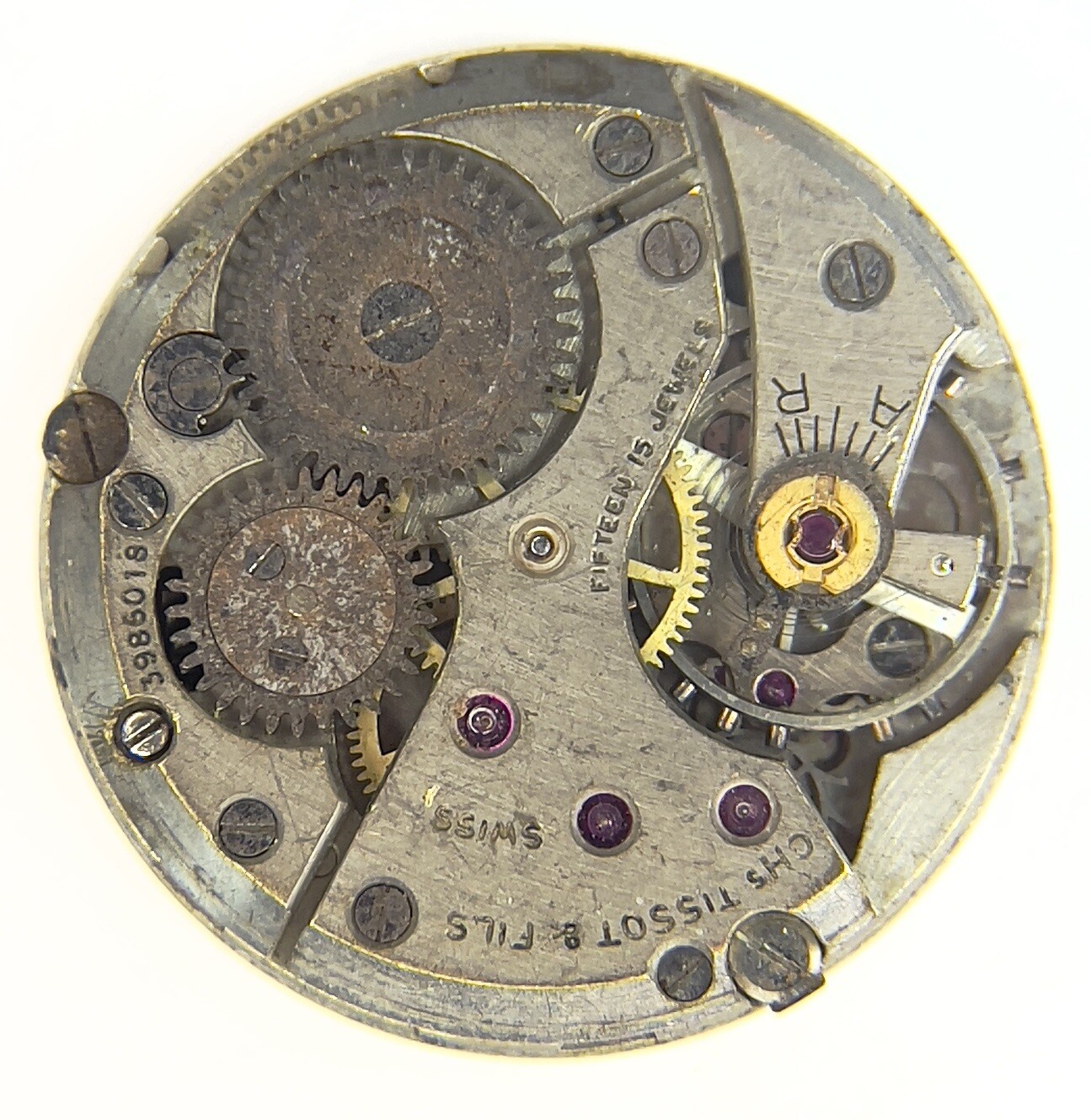 Tissot 27 B-1 Movement for Spare Parts Good Flywheel Axis