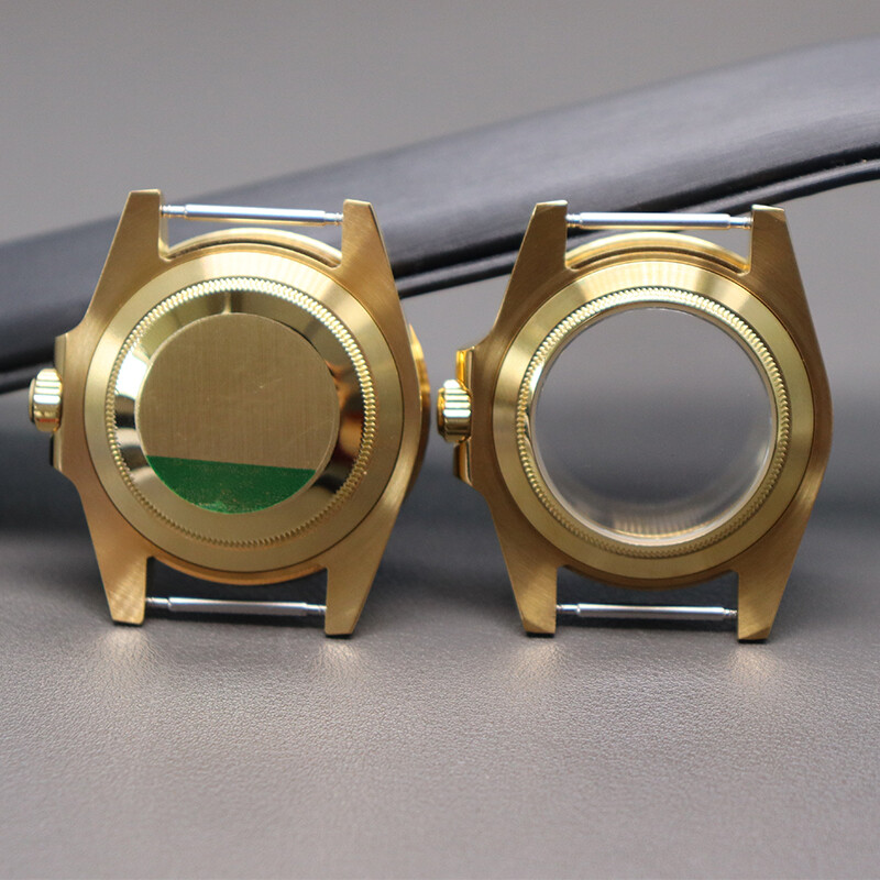 40mm Gold Watch Case 3C Luminous Ceramic Ring For Seiko Nh35 Nh36 Eta2824 PT5000