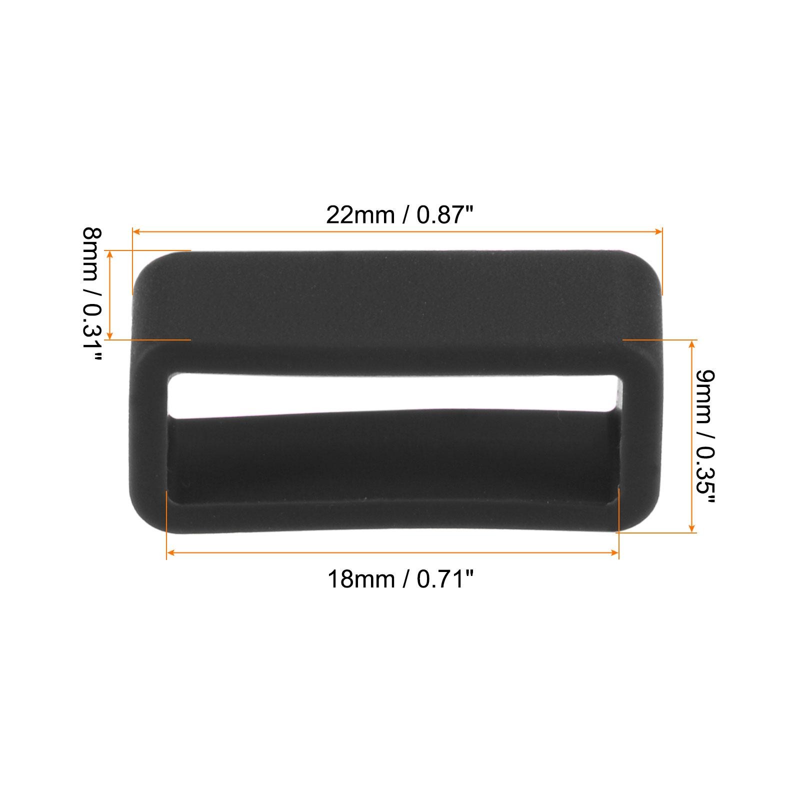 Watch Band Strap Loops Silicone for 18mm Width Watch Band, Black 4 Pcs