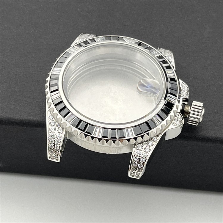 NH35 case 40.5mm rainbow ring diamond case for NH35/36 movement watch accessorie