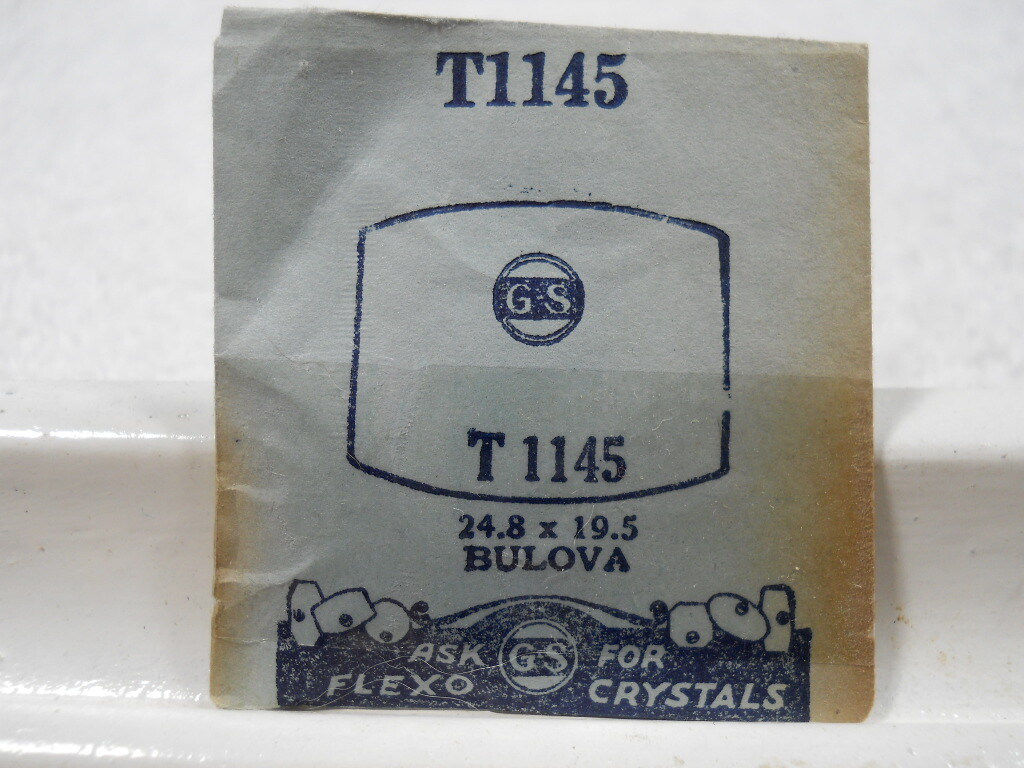 GS T1145 PT1145 Watch Crystal Fit Bulova – 24.8 x 19.5 mm – Replacement / Repair