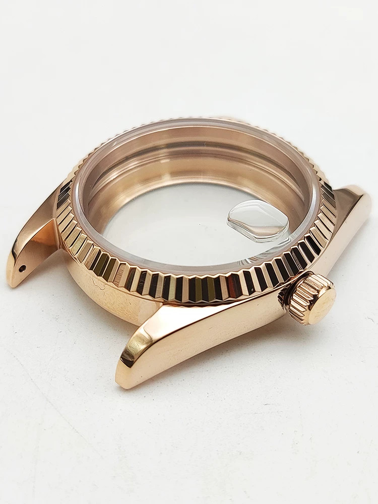 36mm Stainless Gold Watch Case Sapphire Glass For Nh35/36 Movement 28.5mm Dial