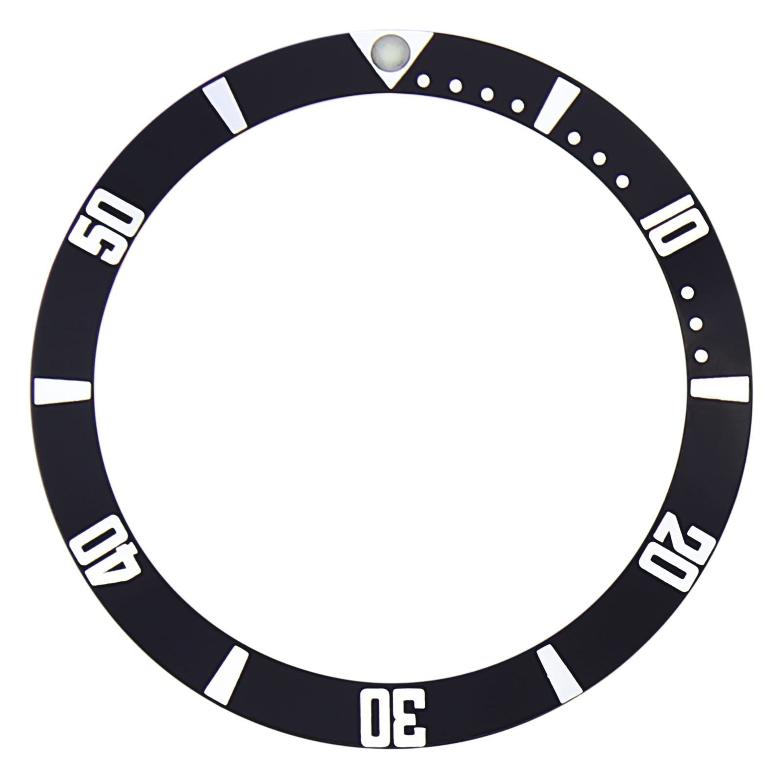 Black Aluminum Replacement Bezel Insert 38mm x 31.50mm For Seiko SKX007 SKX173