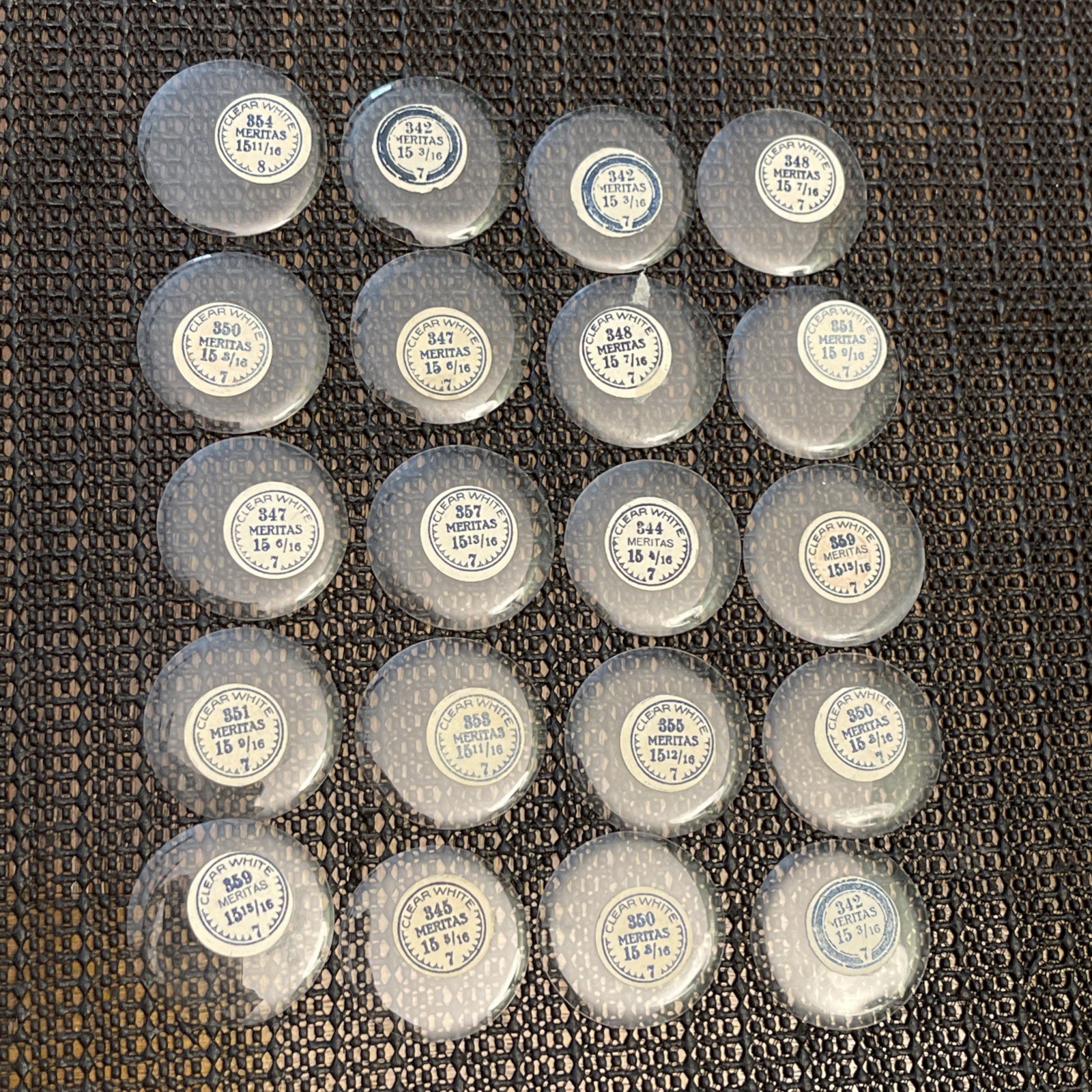 Lot Of 20 Glass Pocket Watch Crystal Size 15 Replacement Parts (15s Sizes)