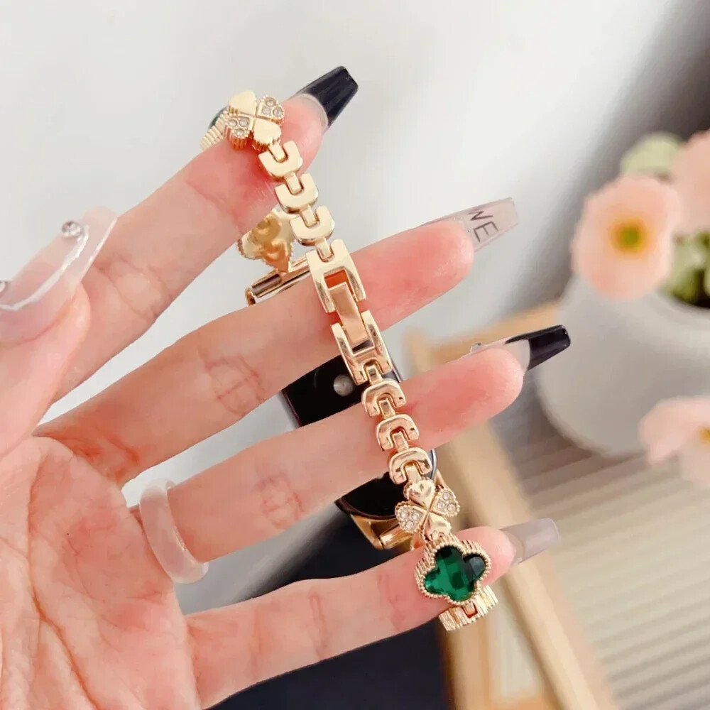 Gem Clover Diamond Metal Bracelet For Xiaomi Mi9 9 8 Pro Band Strap Replacement