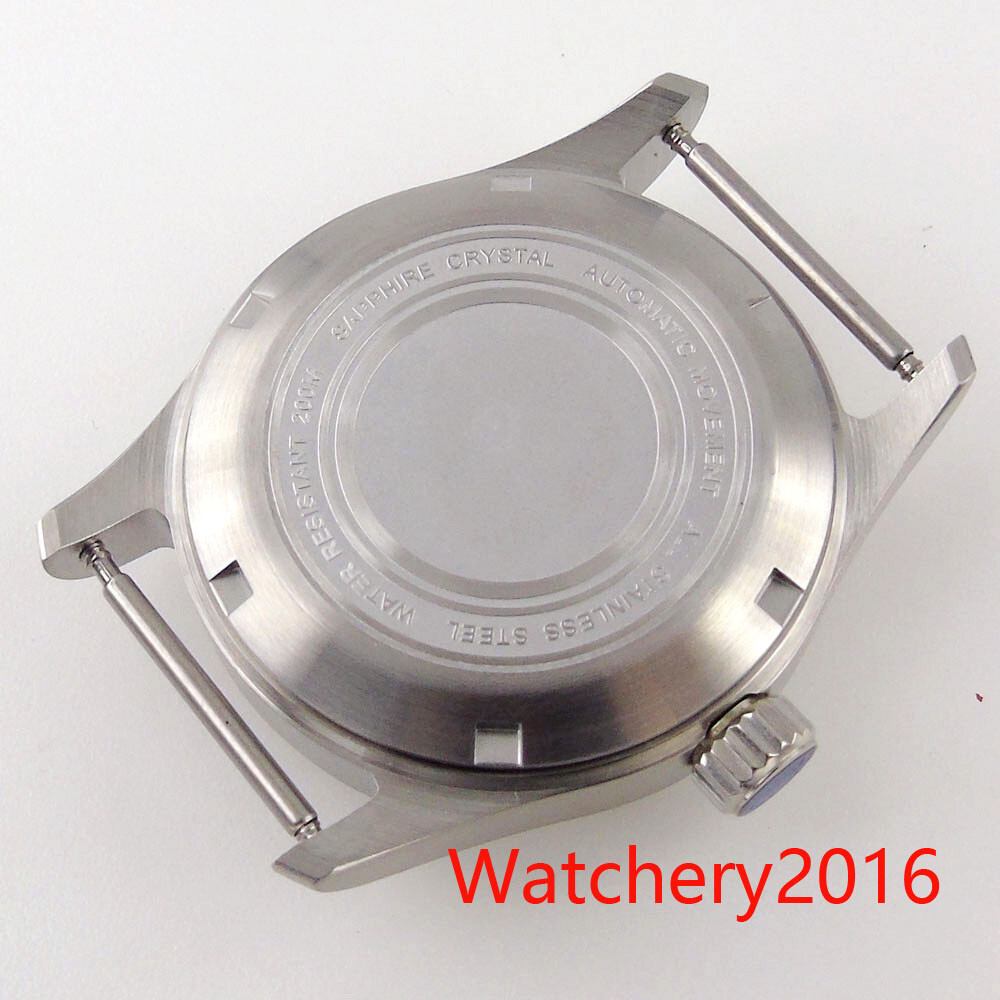 36mm Tandorio Sapphire Glass Watch Case Dial For NH35A NH36 Autoamtic Mens Watch