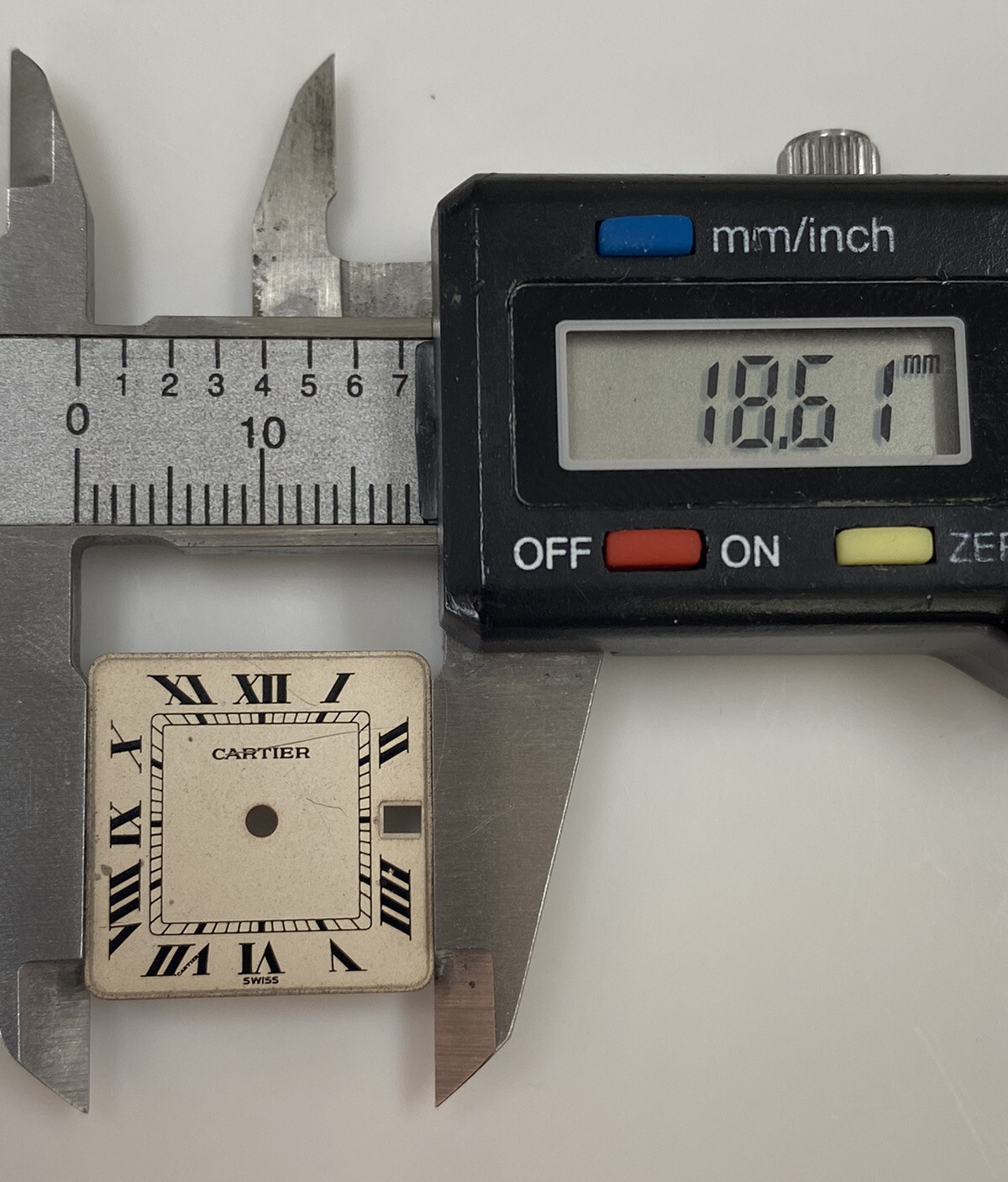 Original Cartier Santos Cream White Roman Numeral 18.6mm Date @3 Square Dial