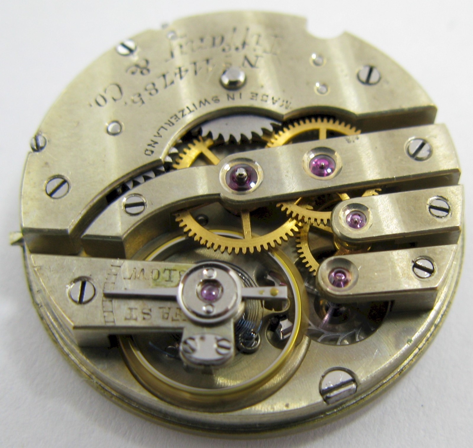 Quality Tiffany Pocket Watch Movement … wolf tooth ratchet wheel …