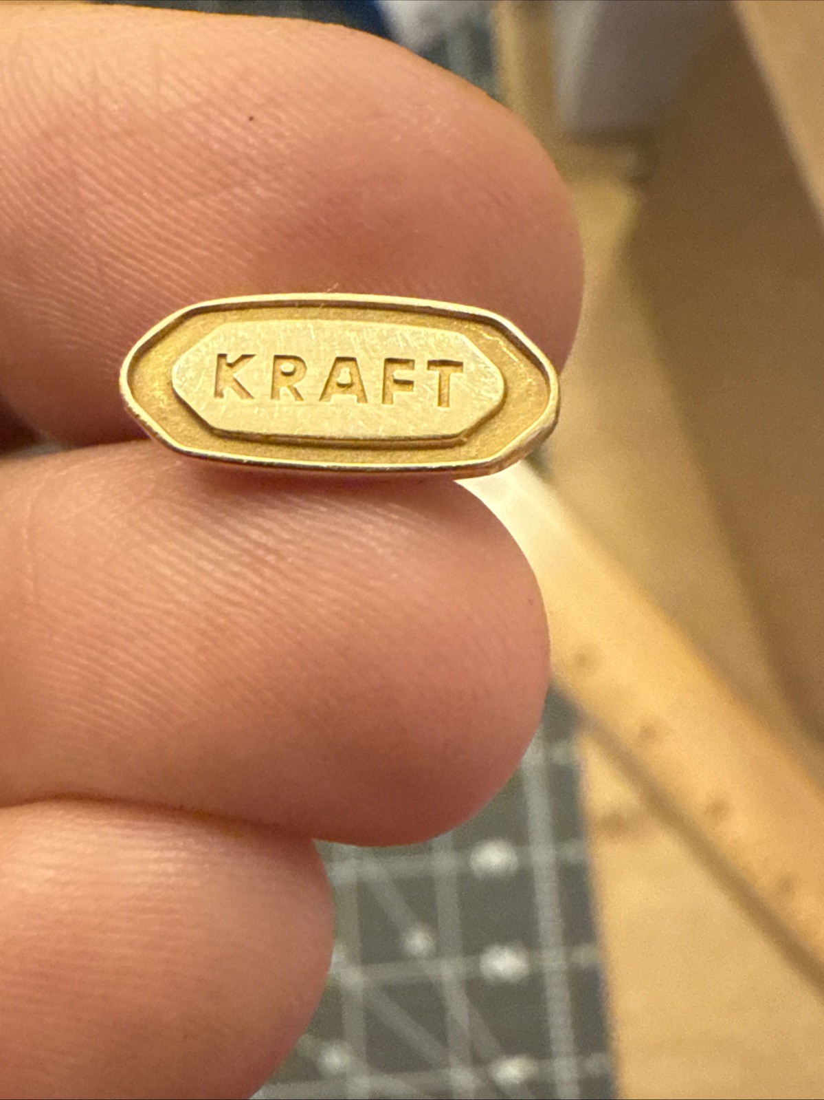 Kraft Food 14K Gold Service Award Charm Emblem – For Watch band tie bar bracelet