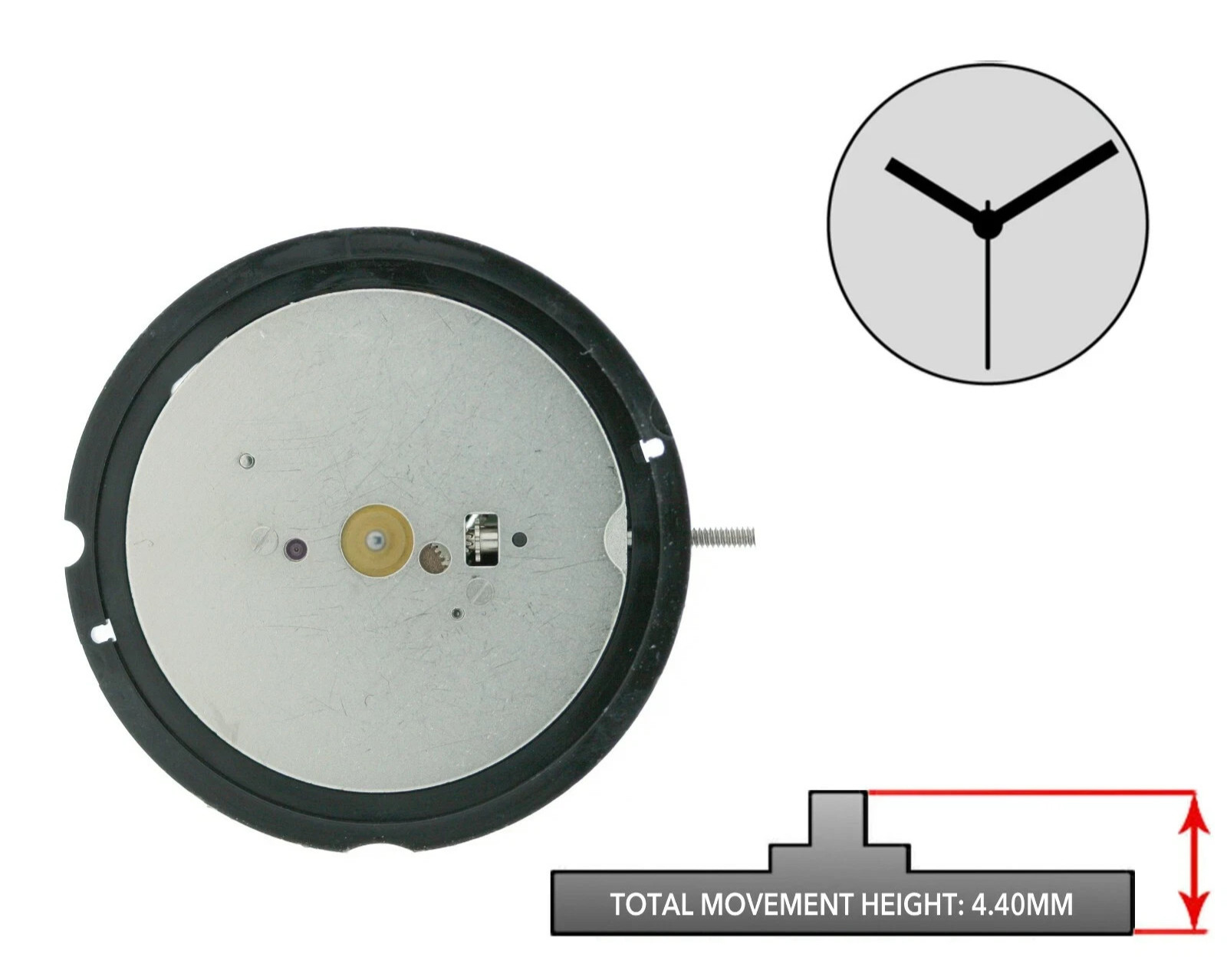 Harley Ronda 513, 3 Hand Swiss Parts Quartz Watch Movement, Overall Height 4.5mm