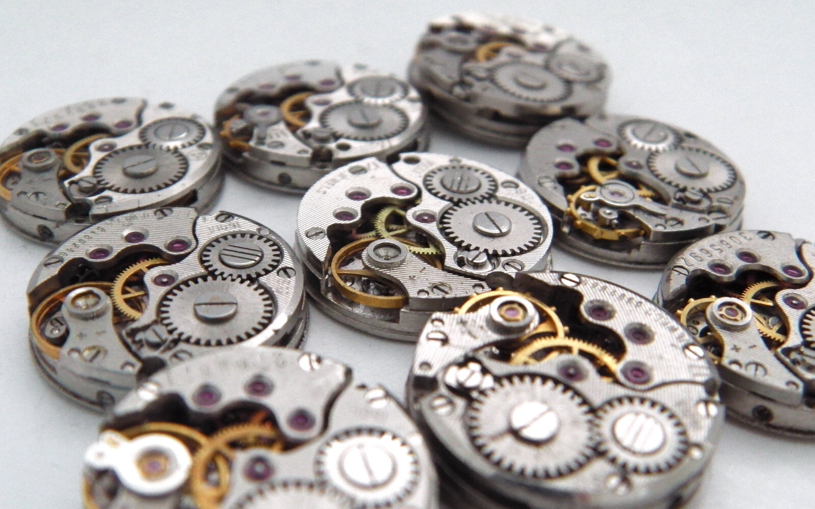 9 Chaika Watch Movements. 16mm USSR Soviet Mechanisms. Steampunk Parts, Dials