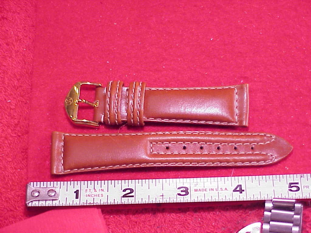genuine vintage leather swiss movado 22m wristwatch band old stock brown