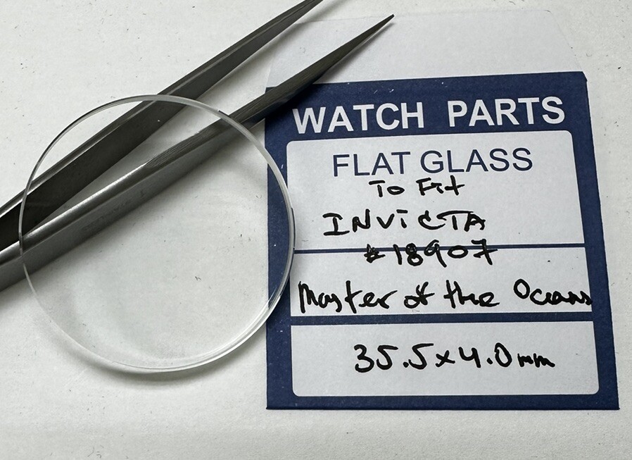 Generic 35.5 X 4.0mm Mineral Glass Crystal For Invicta 18907 Master Of The Ocean
