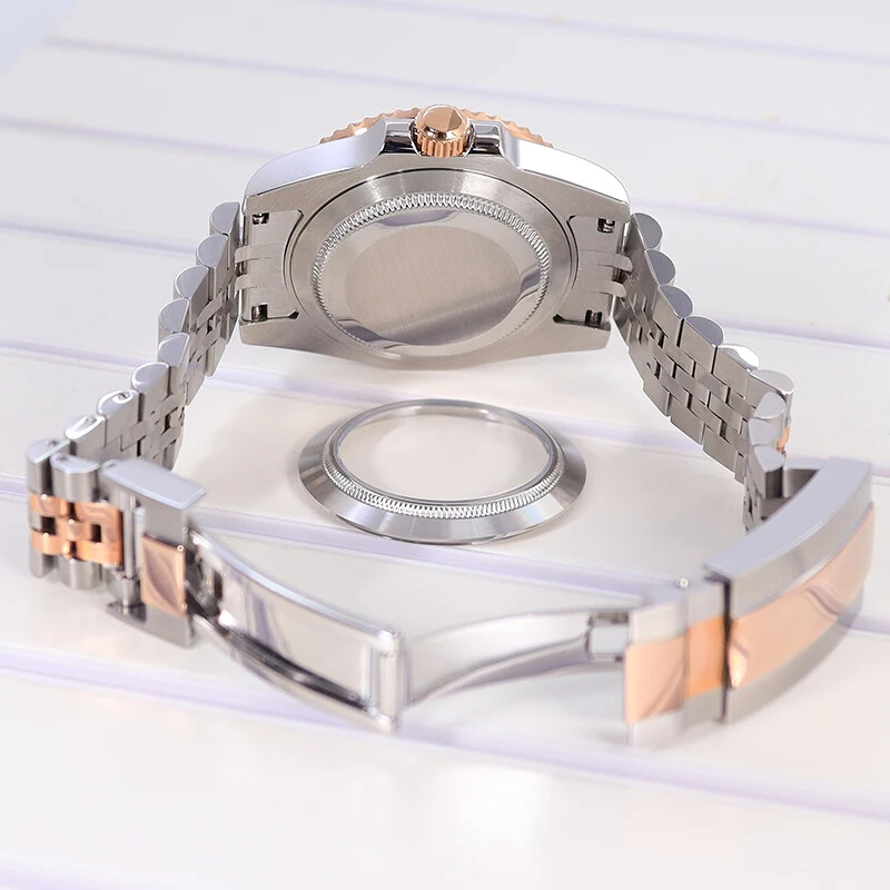 40mm Yacht Watch Case Part Jubilee Strap For Seiko NH35 8215 2824 Movement 10ATM